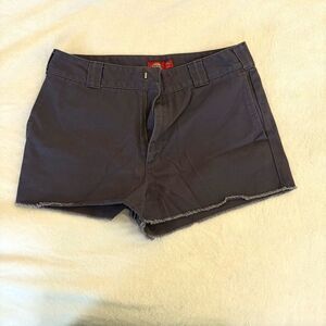 Dickies Frayed Work Shorts high rise twill